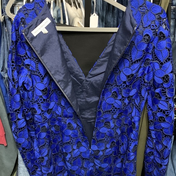 Dress the Population Blue Rose Lace Dress L - Picture 9 of 13